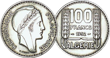 Algeria 20, 50, and 100 Francs 1949 to 1956