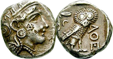 Ancient Greece Athens Tetradrachm (Fakes are possible) 393BC to 350BC