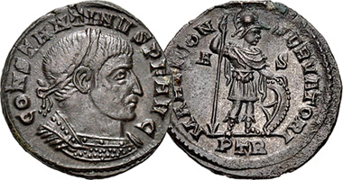 Ancient Rome Constantine Mars Follis 307AD to 316AD