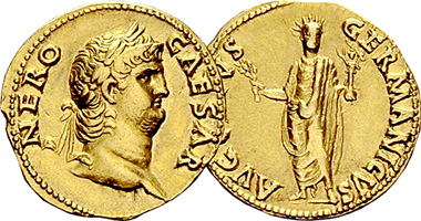 Ancient Rome Nero Aureus (Fakes are possible) 54AD to 68AD