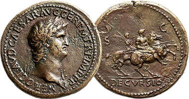 Ancient Rome Nero Sestertius 37AD to 68AD