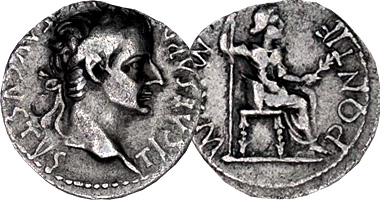 Ancient Rome Tiberius Caesar Denarius 14AD to 37AD