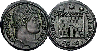 Ancient Rome Constantine I Follis (Campgate) (Fakes are possible) 307AD to 337AD