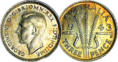 Australia 3 Pence 1938 to 1964