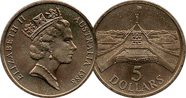 Australia 5 Dollars 1988 to Date