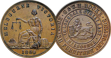 Australia G & WH Rocke One Penny 1859