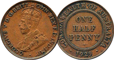 Australia Penny and Half Penny 1911 to 1939