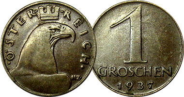 Austria 1 Groschen 1925 to 1938