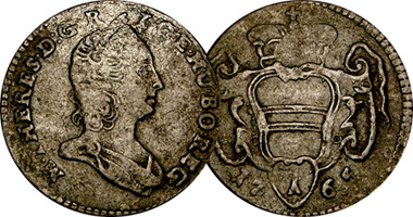 Austria 1 Pfennig 1759 to 1765