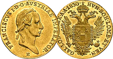 Austria Ducat and 4 Ducat 1811 to 1835