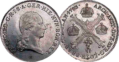 Austria (Netherlands and Milan) 1/4, 1/2, and 1 Kronenthaler 1788 to 1801