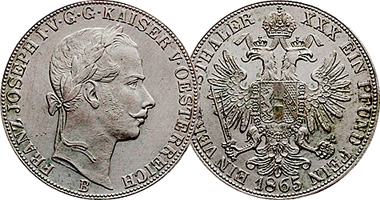Austria 1 Vereinsthaler 1857 to 1865