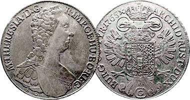 Austria Burgau Thaler 1764 to 1780