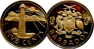 Barbados 5 Cents 1973