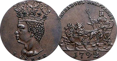 Barbados Half Penny and Penny 1788 to 1792