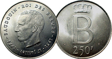 Belgium 250 Francs 1976