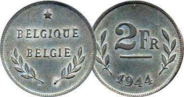 Belgium 2 Francs 1944