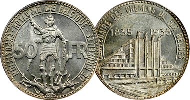 Belgium 50 Franc 1935