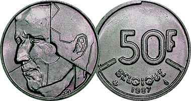 Belgium 50 Francs (BELGIE) 1987 to 1993