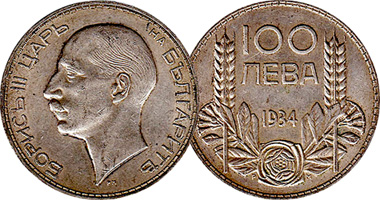 Bulgaria 50 and 100 Leva 1934 to 1937