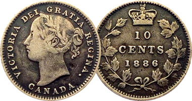Canada 5 Cents and 10 Cents 1858 to 1936