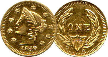 Canada British Columbia Gold Keepsakes 1/4, 1/2, 1, and 2 Dollars 1849