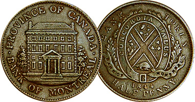 Canada Token (Montreal) 1837 to 1852