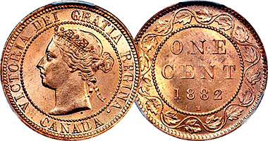 Coin Value: Canada Large Cent 1858 to 1920