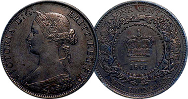 Canada New Brunswick Half Cent and Cent 1861 to 1864