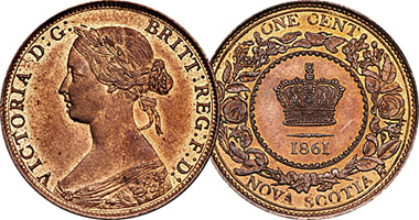 1861 Nova Scotia Cent Pair - Free Shipping USA - The Happy Coin