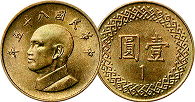 China (Taiwan) 1 Yuan 1981 to Date