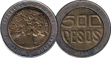 Colombia 500 Pesos 1993 to Date