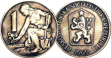 Czechoslovakia 1 Koruna 1961 to 1990
