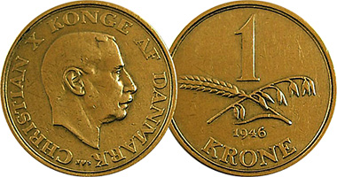 Denmark 1 Krone 1942 to 1947
