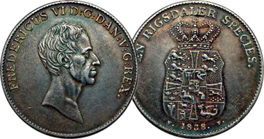 Denmark Daler 1820 to 1839