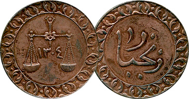 East Africa (Zanzibar) Copper Pysa 1887