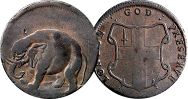 Great Britain Elephant God Save London (Fakes are possible) 1694