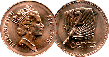 Fiji 2 Cents 1969 to 2005