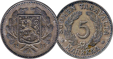Portugal 1, 2, and 5 Centavos 1917 to 1922
