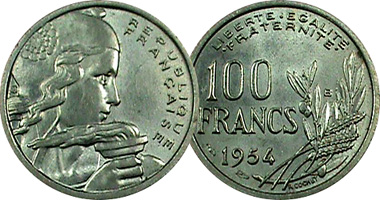 France 100 Francs 1954 to 1958