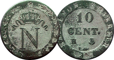 France 10 Centimes 1807 to 1810