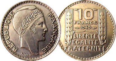 France 10 Francs 1929 to 1949
