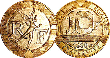 France 10 Francs 1988 to 2000