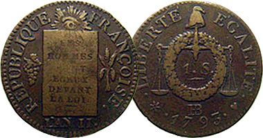 France 1/2, 1, and 2 Sol 1793