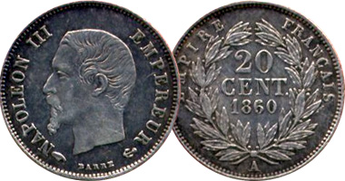 France 50 Centimes 1864 to 1869