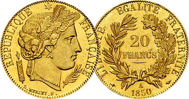 France 10 and 20 Francs 1849 to 1851