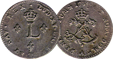 France 2 Sols 1738 to 1764