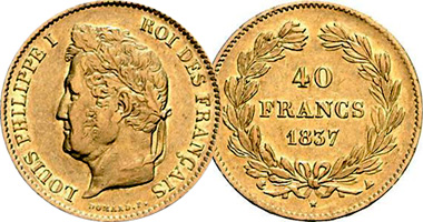 France 40 Francs 1831 to 1839