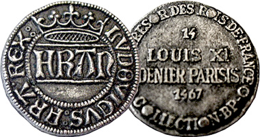 Medieval France Denier Parisis (Counterfeit) 1467