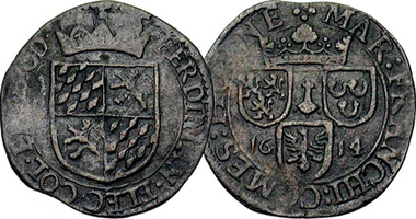 Netherlands (Spanish, Liege) Liard and 1/2 Liard 1614 and 1615